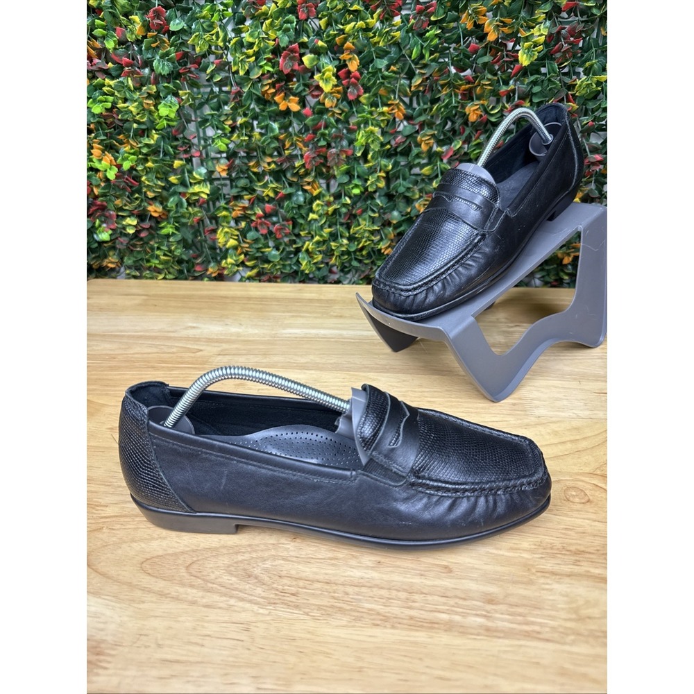 SAS Penny J Leather Loafers Shoes Black Womens 9 (CON84) Made In USA San Antonio